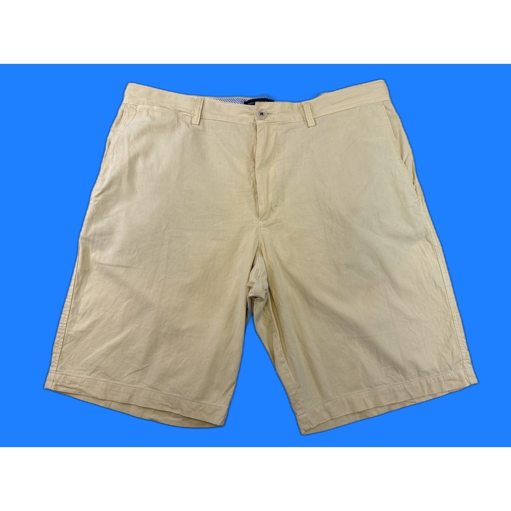 Banana Republic S/ Shorts Mens 36 Yellow Striped 100% Cotton Flat Front